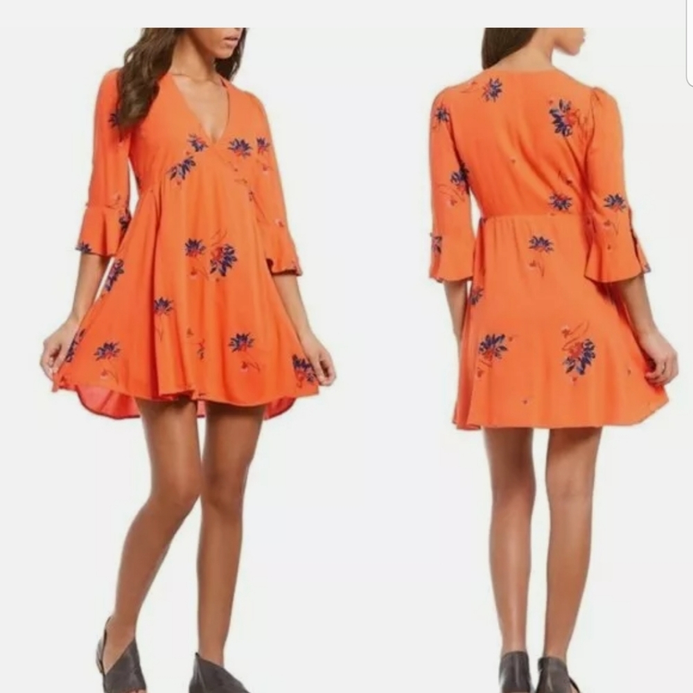 Free People Time on my Side Floral Wrap Dress